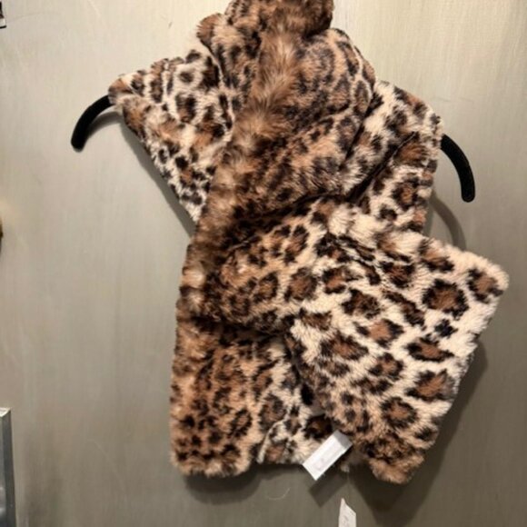 Retro Leopard Print Faux Fur Pull Through Scarf - Picture 5 of 16